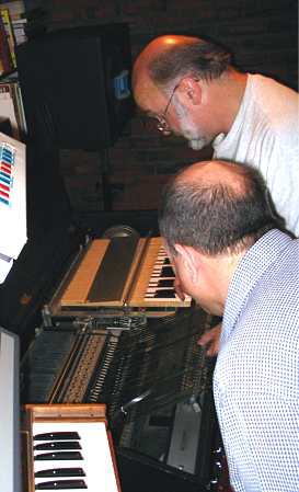 Jerry Korb and John Bezjian check out the Mellotron Mark V