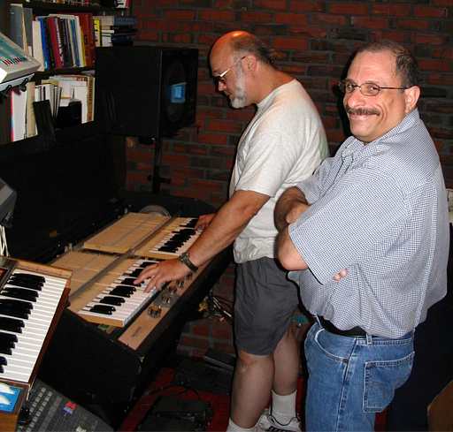 Jerry Korb and John Bezjian check out the Mellotron Mark V
