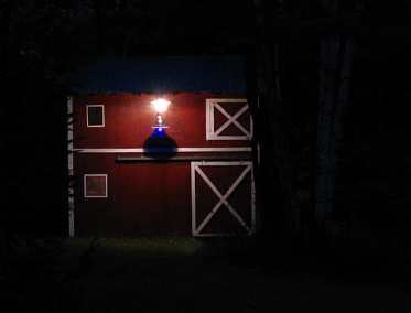 Jerry's barn at night