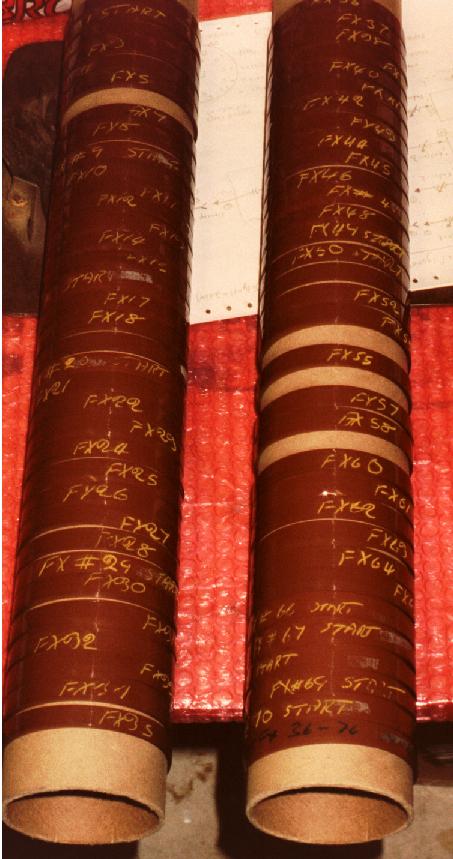 Original Mellotron FX Console effects tapes wound up for storage